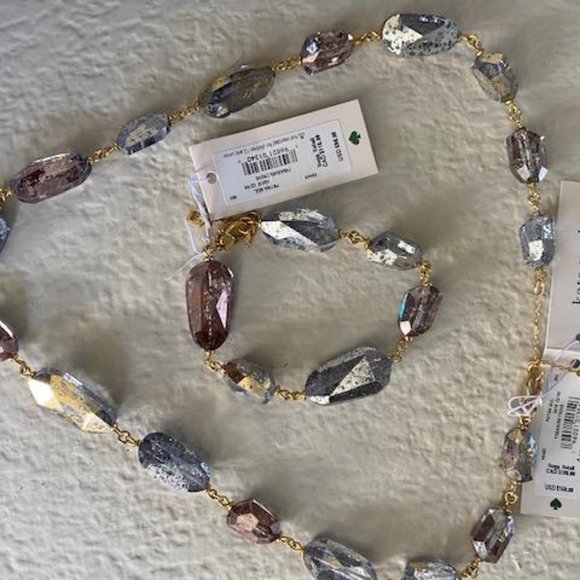 COPY - Kate Spade Treasure Trove Goldtone & Cubic Zirconia Patina Necklace - Picture 8 of 8